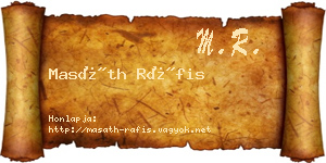 Masáth Ráfis névjegykártya